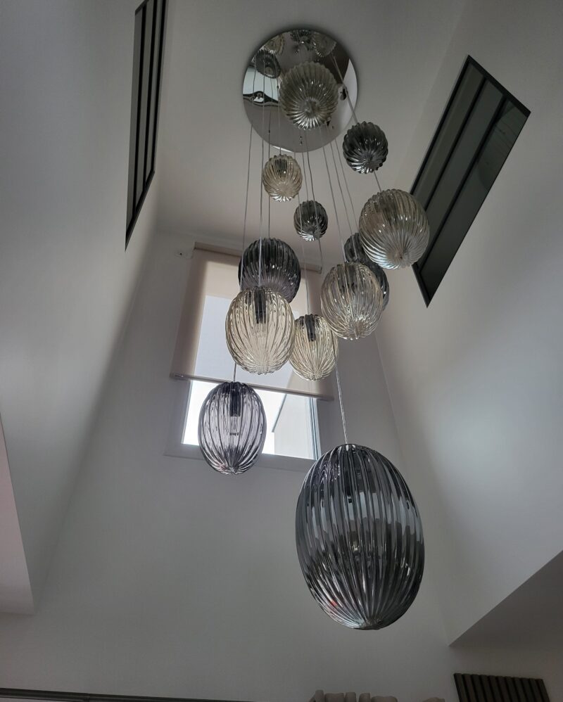 grand lustre contemporain multi verrerie meubles chalon